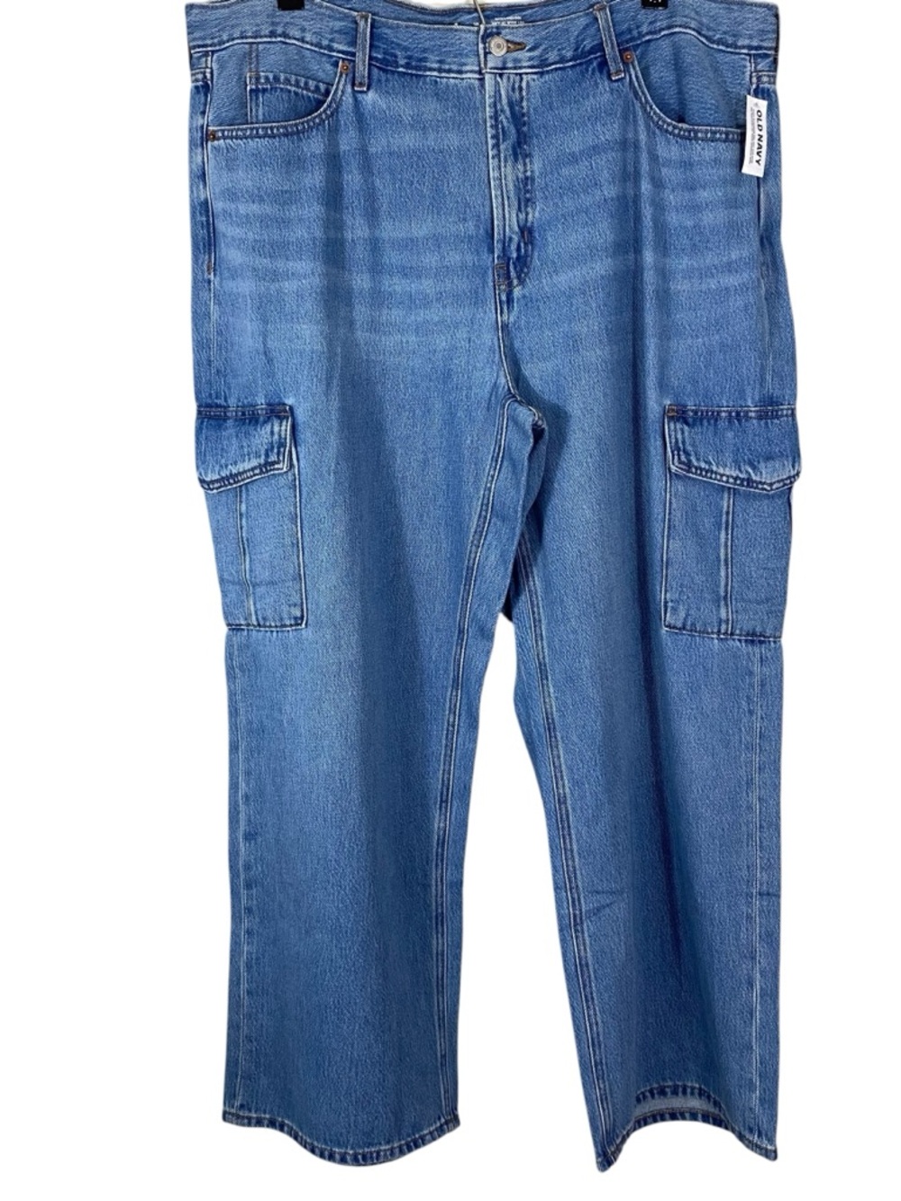 Old Navy Womens Sky-Hi Extra High Rise Wide Leg Cargo Jeans Size 18P Pockets
